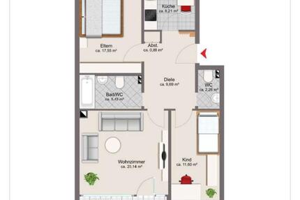 Wohnung Königsbrunn - 3 Zimmer, 80 m&sup2;, 1.200&euro; | Angebot:26670235
