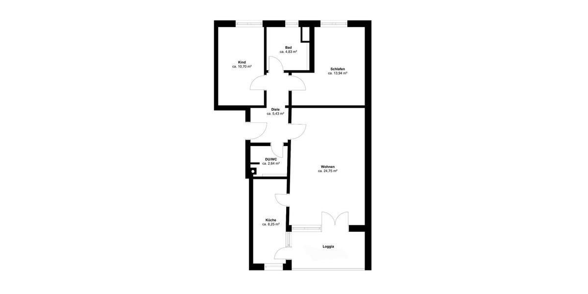 Etagenwohnung Augsburg Innenstadt - 3 Zimmer, 74 m&sup2;, 469.000&euro; | Angebot:24418550