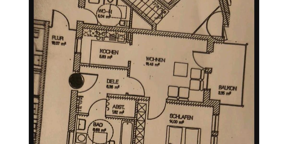 Etagenwohnung Wertingen - 2 Zimmer, 55 m&sup2;, 1.000&euro; | Angebot:25350095