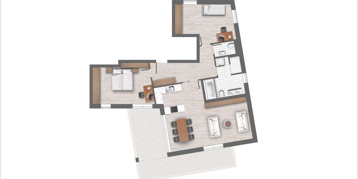 Etagenwohnung Augsburg Innenstadt - 3 Zimmer, 102 m&sup2;, 815.000&euro; | Angebot:25999216