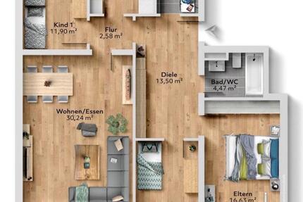 Wohnung Augsburg Pfersee - 4 Zimmer, 104 m&sup2;, 1.890&euro; | Angebot:26617984