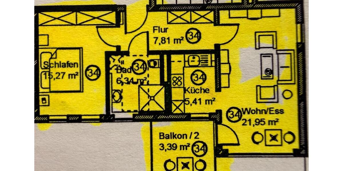 Etagenwohnung Augsburg Pfersee - 2 Zimmer, 57 m&sup2;, 345.000&euro; | Angebot:25963270