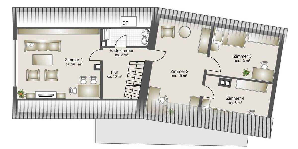Etagenwohnung Fischach - 6 Zimmer, 145 m&sup2;, 1.150&euro; | Angebot:26128202
