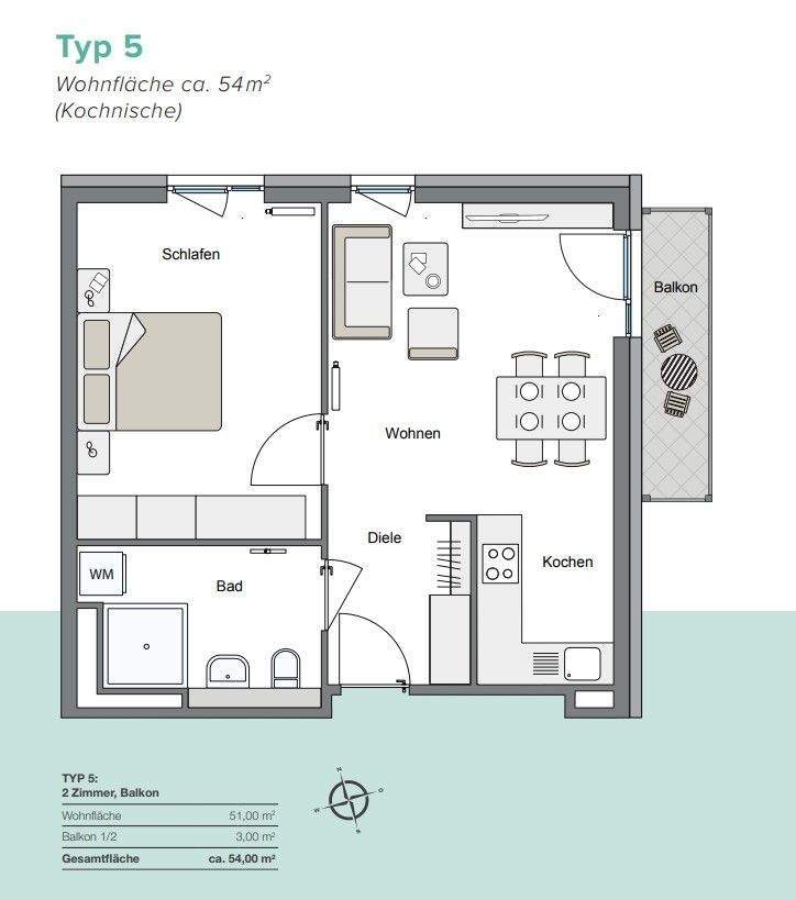 Neubau - Modern möblierte 2 Zimmer Wohnung 2 zimmer