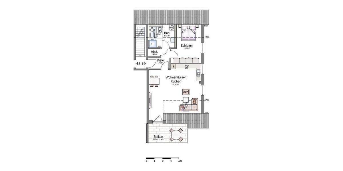 Etagenwohnung Weil - 2 Zimmer, 67 m&sup2;, 379.900&euro; | Angebot:25707574