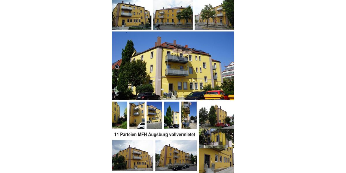 Provisionsfrei* In Augsburg Stadt beim Freizeitpark Lechauen: Historisches 11 Parteien Mehrfamilienhaus, vollvermietetet, von privat ohne Makler 42 zimmer