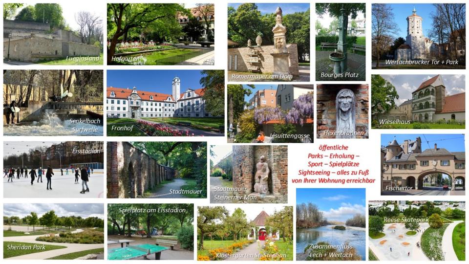 Etagenwohnung Augsburg Innenstadt - 2 Zimmer, 54 m&sup2;, 999&euro; | Angebot:25224643