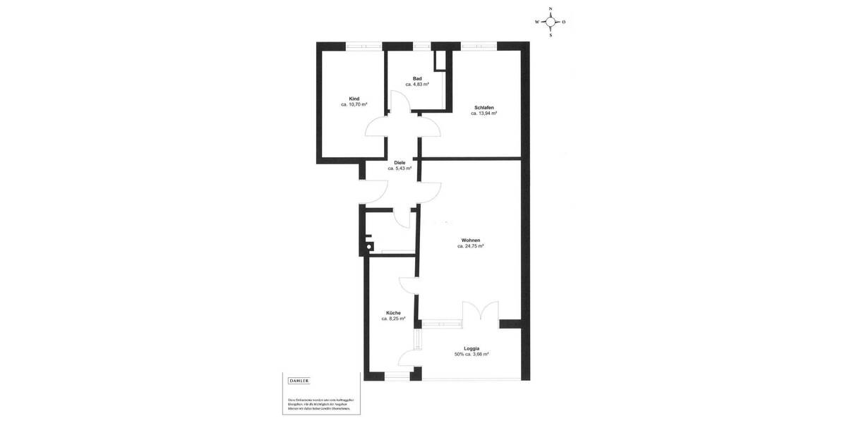 Etagenwohnung Augsburg Innenstadt - 3 Zimmer, 74 m&sup2;, 399.000&euro; | Angebot:26015403