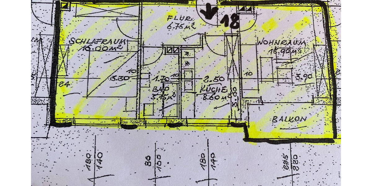Etagenwohnung Augsburg Göggingen - 2 Zimmer, 55 m&sup2;, 165.000&euro; | Angebot:26093126