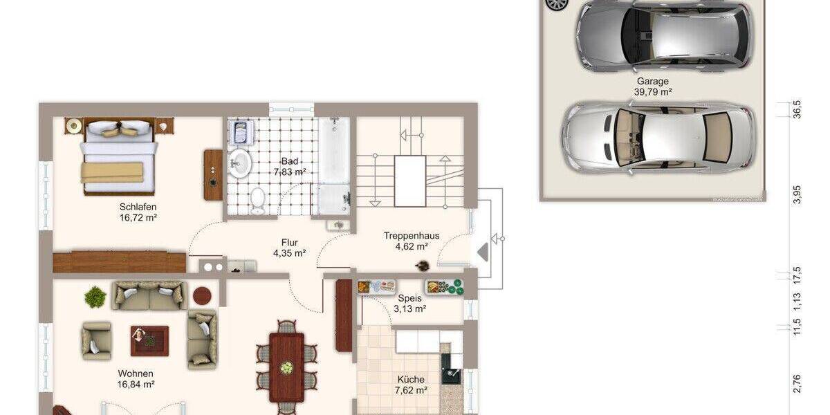 Etagenwohnung Gachenbach-Sattelberg Ried - 2 Zimmer, 75 m&sup2;, 900&euro; | Angebot:26869405